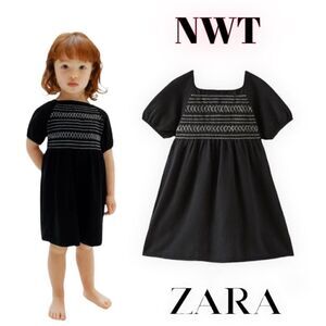 ZARA Kids | Black | SMOCKED KNIT DRESS
